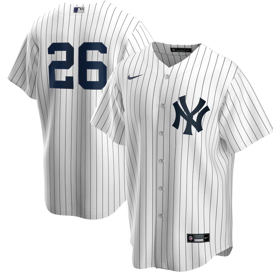 Mens New York Yankees 26 DJ LeMahieu Nike White Home Replica Player Name MLB Jerseys